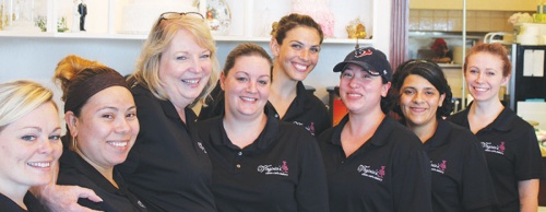 Virginia Franzoy (third from left) opened Virginiau2019s Cakes Cafe Bakery three years ago in Spring.