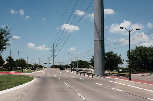 This rendering shows what the power lines would look like with Main Street widened.