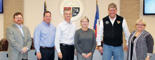 The 2015-16 Tomball City Council includes, from left: F.S. u201cFieldu201d Hudgens, Mark Stoll, Chad Degges, Mayor Gretchen Fagan, Derek Townsend Sr. and Lori Klein Quinn.