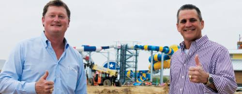 Co-owners Keith Dalton (left) and Terry Hlavinka will open Typhoon Texas in May.