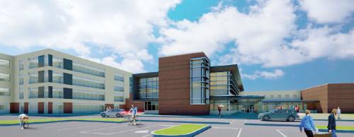 Cy-Fair ISDu2019s 12th high school will open as a four-story building within an education village that will also include elementary and middle schools. The high school will open for the 2017-18 school year.