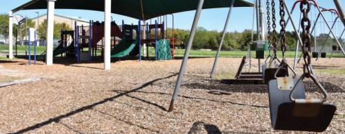 Playground renovations are expected to be completed in July.