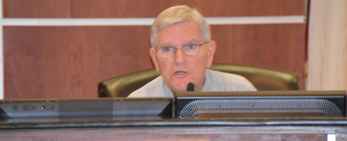 Fred Goff, vice president of the West Travis County Public Utility Agency, weighs in on a request to provide additional service to a new development off Hamilton Pool Road. Goff is the agency's representative from Municipal Utility District 5 that includes the Lake Pointe neighborhood.