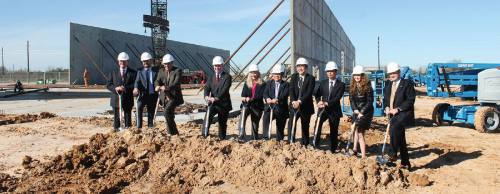 Officials broke ground on a new facility for electronics company TMEIC at Energy West Business Park on Feb. 16.