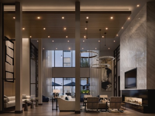 The luxury high-rise Ellison Heights is now open at 510 W. 20th St., Houston. (Courtesy Binyan Studios)