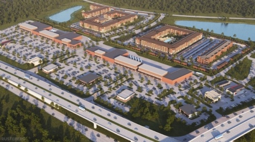 NewQuest Properties, the developer behind Fort Bend Town Center, has inked a deal that will bring 589 urban apartments and 200,000 square feet of mixed-commercial space to Missouri City. (Rendering courtesy NewQuest Properties)