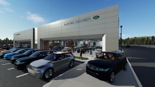 Buyers can choose from a variety of new and preowned vehicles at the location as well as order car parts or get vehicles serviced. (Rendering courtesy Land Rover of Clear Lake)