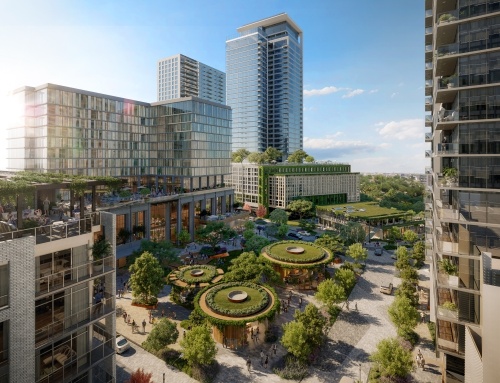 Developers unveiled plans for Autry Park, a 14-acre mixed-use project along Buffalo Bayou. (Rendering courtesy Autry Park)