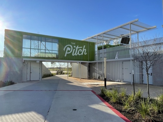 Located at Karlin Real Estate's Parmer Austin development, The Pitch is slated to open to the public in February. (Claire Shoop/Community Impact Newspaper)