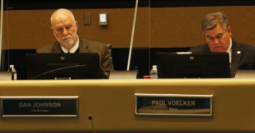 Mayor Paul Voelker and City Manager Dan Johnson.