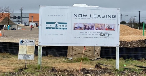 The second phase of an office park owned by North Forest Office Space at 2631 Gattis School Road, Round Rock, is expected to be completed by the end of the third quarter of 2022. (Brooke Sjoberg/Community Impact Newspaper)