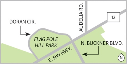 A map shows the location of Flag Pole Hill Park. (Community Impact Newspaper)