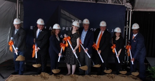 The University of Texas at Dallas officials break ground on the Edith and Peter O’Donnell Jr. Athenaeum.