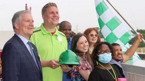 Plano Mayor John Muns attended the groundbreaking event that included My Possibilities staff members, local officials, students served by the organization and various financial sponsors. (Erick Pirayesh/Community Impact Newspaper)
