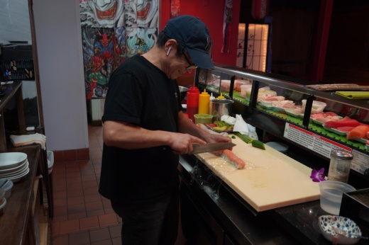 Yokohamaya co-owner Jeff Fang has 20 years of experience as a sushi chef. (Christopher Goodwin/Community Impact Newspaper)