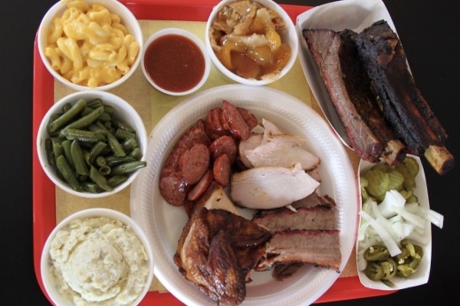 Beef ribs, turkey, barbecue chicken and brisket are a daily feature in the menu at Donn’s Barbecue.  (Sumaiya Malik/Community Impact Newspaper)