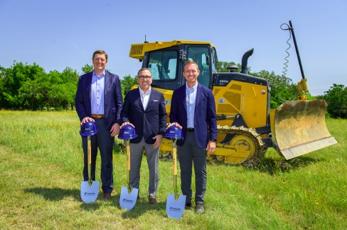 From left: Dan Miller, Andrew Carmody and Matthew McGhee broke ground on the new project. (Courtesy Tricon Residential Inc.)