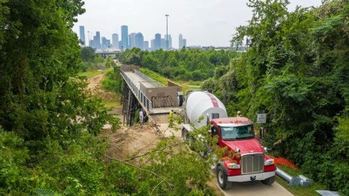 Repairs have been ongoing on the MKT Bridge since 2021. (Courtesy Houston Parks Board)
