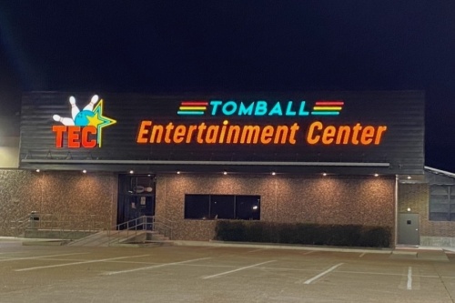 Tomball Bowl changed its name to Tomball Entertainment Center with new signage March 30. (Courtesy Tomball Entertainment Center)