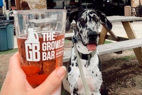 The Growler Bar in Pflugerville allows dogs on its porch. (Courtesy The Growler Bar)