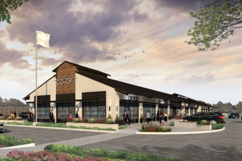 Construction was completed on the Co-Op at Elyson in the spring, with plans for the first leased space to open in October. (Courtesy New Regional Planning, Inc.)