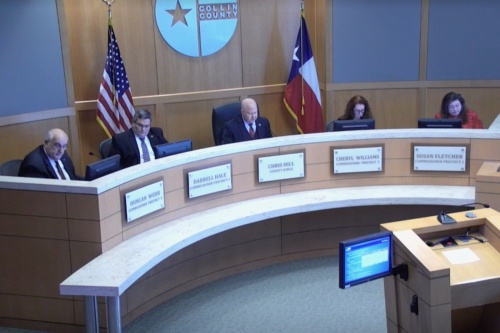 Collin County commissioners consider the fiscal year 2022-23 budget and tax rate Sept. 12. (Miranda Jaimes/Community Impact Newspaper)