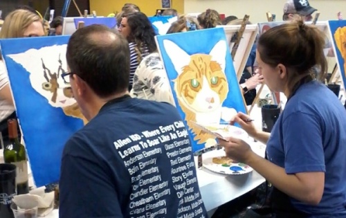Painting with a Twist is holding a special Paint Your Pet class to benefit the no-kill animal shelter Operation Kindness. (Courtesy Painting with a Twist)
