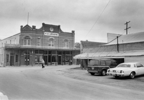 H.D. Gruene Building was a social hub and a place for farmers to buy and sell their wares until 1938; it now houses multiple businesses (Courtesy Gruene Historic District)