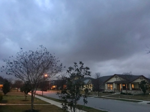 Clouds roll into Travis County ahead of rain on Jan. 10. (Nicholas Cicale/Community Impact Newspaper)