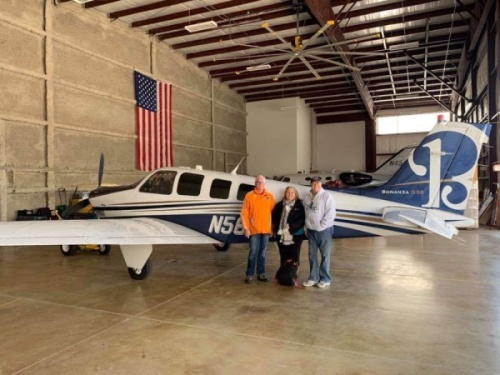 HGA driver Derek King picks up a patient from David Wayne Hooks Memorial Airport in Spring before transporting her to the Texas Medical Center. (Courtesy Derek King)
