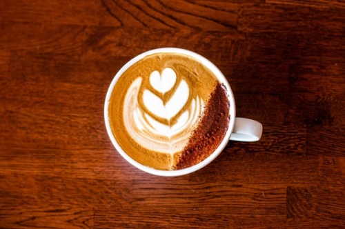 A photo of latte art.