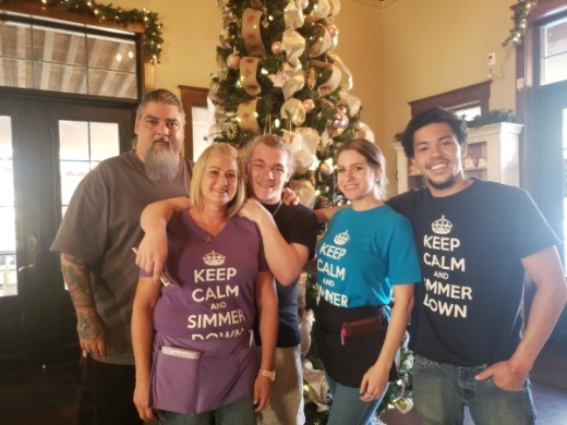 From left: Chris Marino, Lacy Deason, Hunter Marino, Brionne Martel and Anthony Williams of Simmer Down. (Ali Linan/Community Impact Newspaper)
