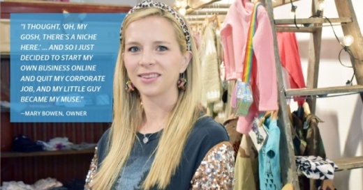 Mary Bowen started Hipster Baby as an online boutique in 2013. (Makenzie Plusnick/Community Impact Newspaper)