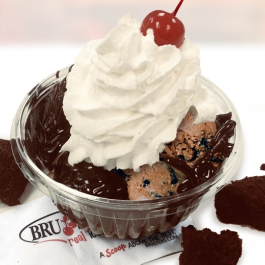 bruster's hot fudge brownie sundae