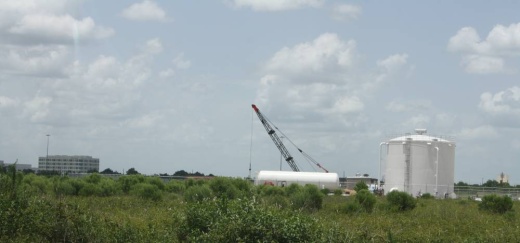 Construction took place on water and wastewater treatment plants in 2019 at the site of the future Dunham Pointe community in Cypress. (Danica Smithwick/Community Impact Newspaper)