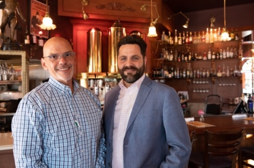 Craig Knapp (left) manages the Plano location on a daily basis. CEO William Pitts visits each of Cafe Intermezzo's six locations at least once a month. (Liesbeth Powers/Community Impact Newspaper)