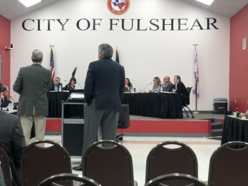 Fulshear City Council discusses water rates. (Nola Z. Valente/Community Impact Newspaper)