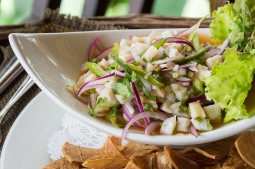 Palapas Seafood Bar serves Mexican-style seafood dishes, such as ceviche. (Courtesy Adobe Stock)