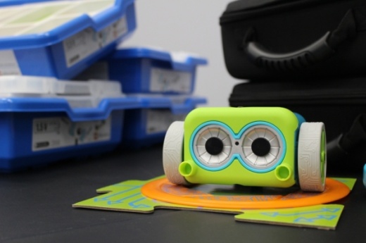 Botley, the coding robot, is available for young children to use in the Tomball Innovation Lab. (Anna Lotz/Community Impact Newspaper