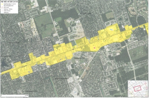 A draft of the proposed management district has been presented, but can be altered up until the day of finalization. The district spans from Hwy. 249 to I-45. (Courtesy Bobby Lieb)