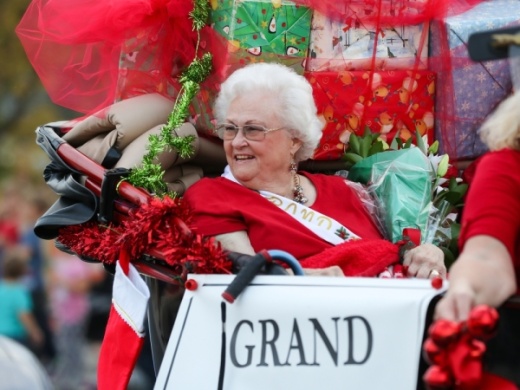 Pat Bryson served as grand marshal of the Old Town Christmas Parade in Leander on Dec. 2, 2017. (Courtesy city of Leander)