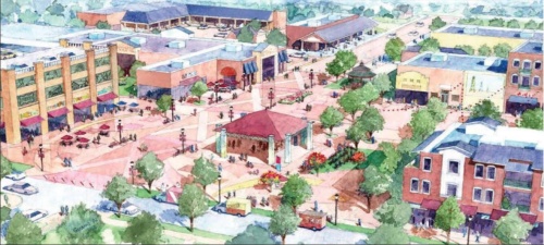 The Fourth Street Plaza is part of a downtown master plan that includes new development and road improvements. (Courtesy city of Frisco)