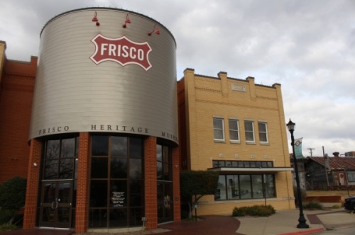 The Frisco Heritage Center features historic buildings, a steam locomotive, a wooden caboose and the Frisco Heritage Museum. (William C. Wadsack/Community Impact Newspaper)