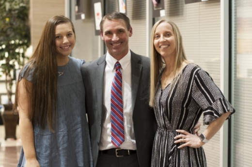 Jeff Smith attended the meeting with daughter Allie and wife, Kelli. Their son, Jake, was unable to attend. (Courtesy Plano ISD)