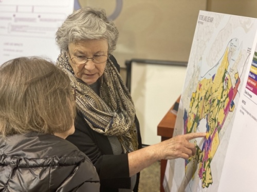 Zoning and Planning Commission Member Carolyn Nichols helped answer questions during the Feb. 5 open house event. (Photos by Brian Rash/Community Impact Newspaper)