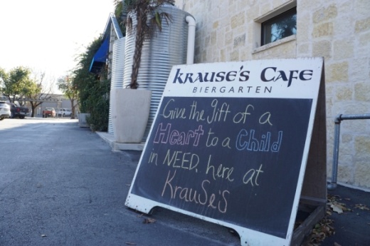 Krause's Cafe is hosting a fundraiser in partnership with HeartGift until Feb. 14. (Lauren Canterberry/Community Impact Newspaper) 