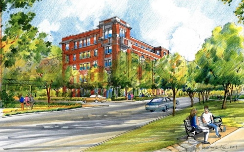 The Southlake Planning and Zoning Commission denied a request to rezone a portion of Southlake Town Square for the development of apartments Feb. 6. (Illustration courtesy city of Southlake)
