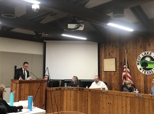 Financial adviser Jerry Kyle provided the board with a presentation on the potential financial implications of a $22 million bond. (Amy Rae Dadamo/Community Impact Newspaper)
