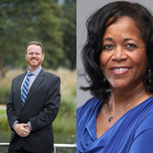 Mikal Williams (left) and Adrienne Bell are two of the seven Democratic candidates vying for the 14th Congressional District seat in 2020.