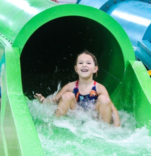 Splash Shack's eight indoor slides are open to children 3 feet or taller. (Brian Perdue, Community Impact Newspaper)